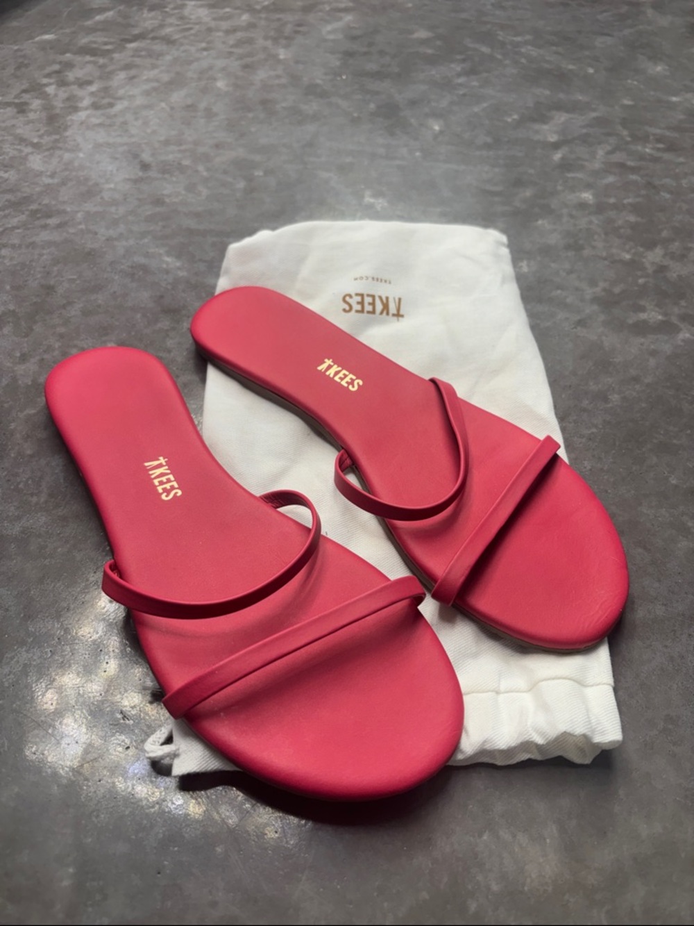 TKEES Gemma Pink Double-Strap Slide Sandals